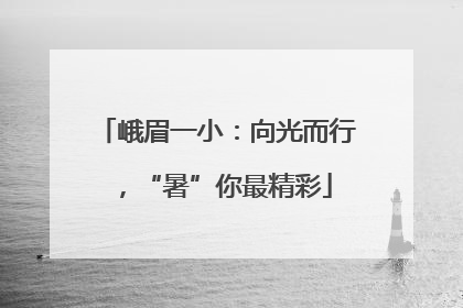 峨眉一小：向光而行，“暑”你最精彩